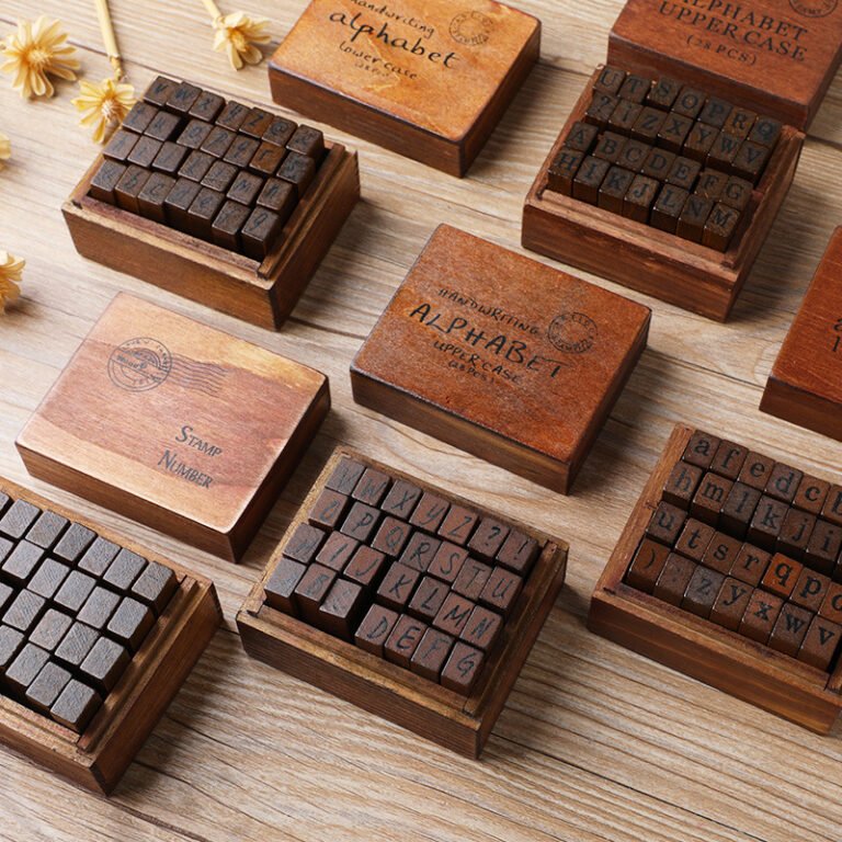 Wooden Vintage Letter Seals Uppercase And Lowercase Numbers
