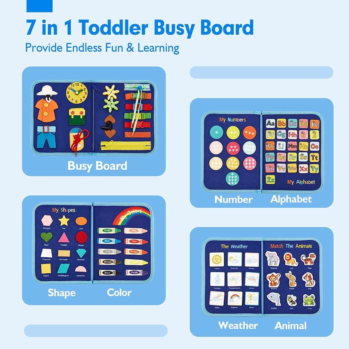 Creative Felt Busy Board Early Education Puzzle Baby Children's Teaching Aids - Image 6