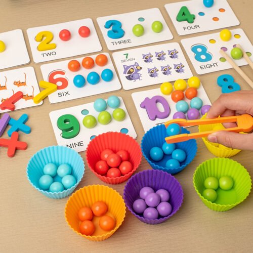 Montessori Mathematics Teaching Tools Early Childhood Development Baby Digital Cognitive  Puzzle  Children's Fine Action Toys