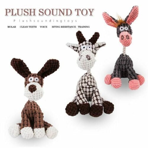 Dog Toy Play Funny Pet Chewy Toy Squeaker Squeaky Plush Sound Toys Clean Teeth
