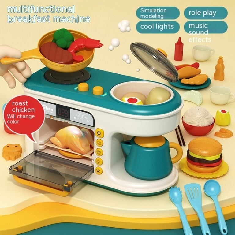Children's Play Kitchen Toys Play Food Simulation Kitchenware Breakfast Machine Toys