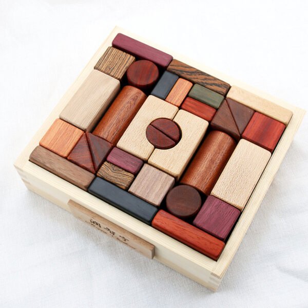 assembled wooden puzzle blocks educational toys